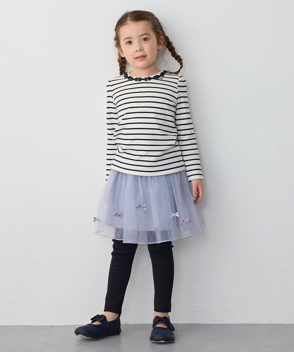 ANY KIDS リボン×ボーダー長袖Tシャツ 