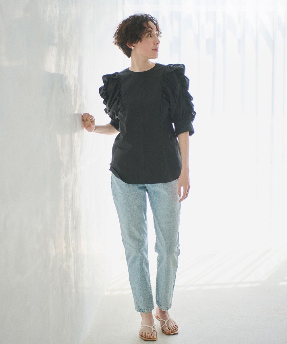 #Newans 【イージーケア】フリルスリーブブラウス 