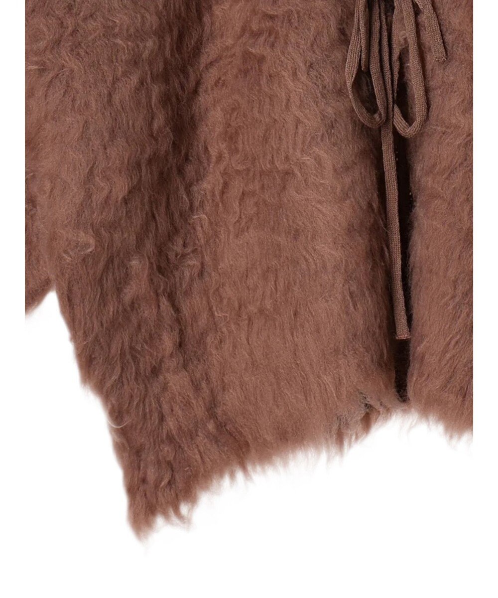 earth music&ecology 起毛リボンニットカーディガン 