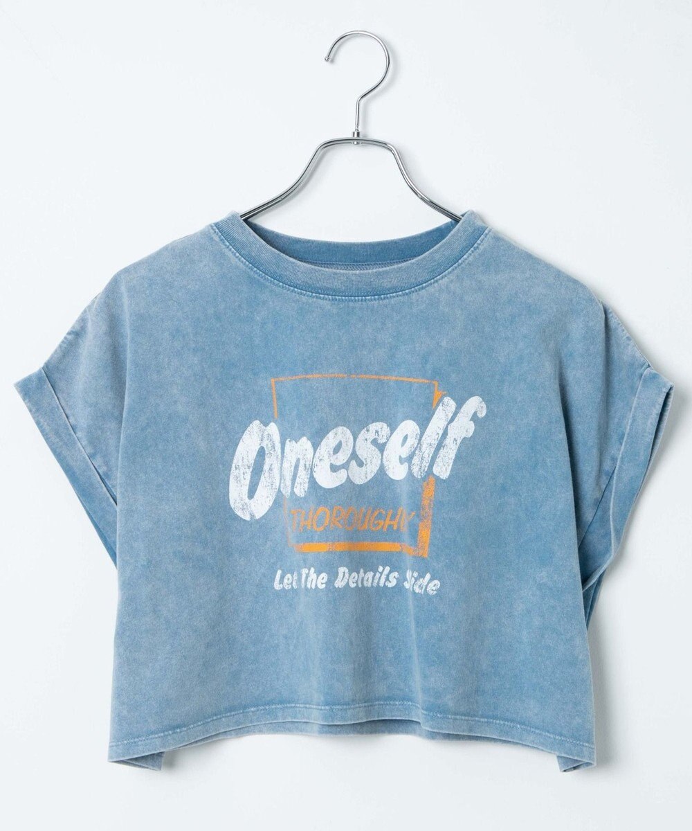 WEGO 【洗える】ヴィンテージウォッシュロールアップショートTシャツ 