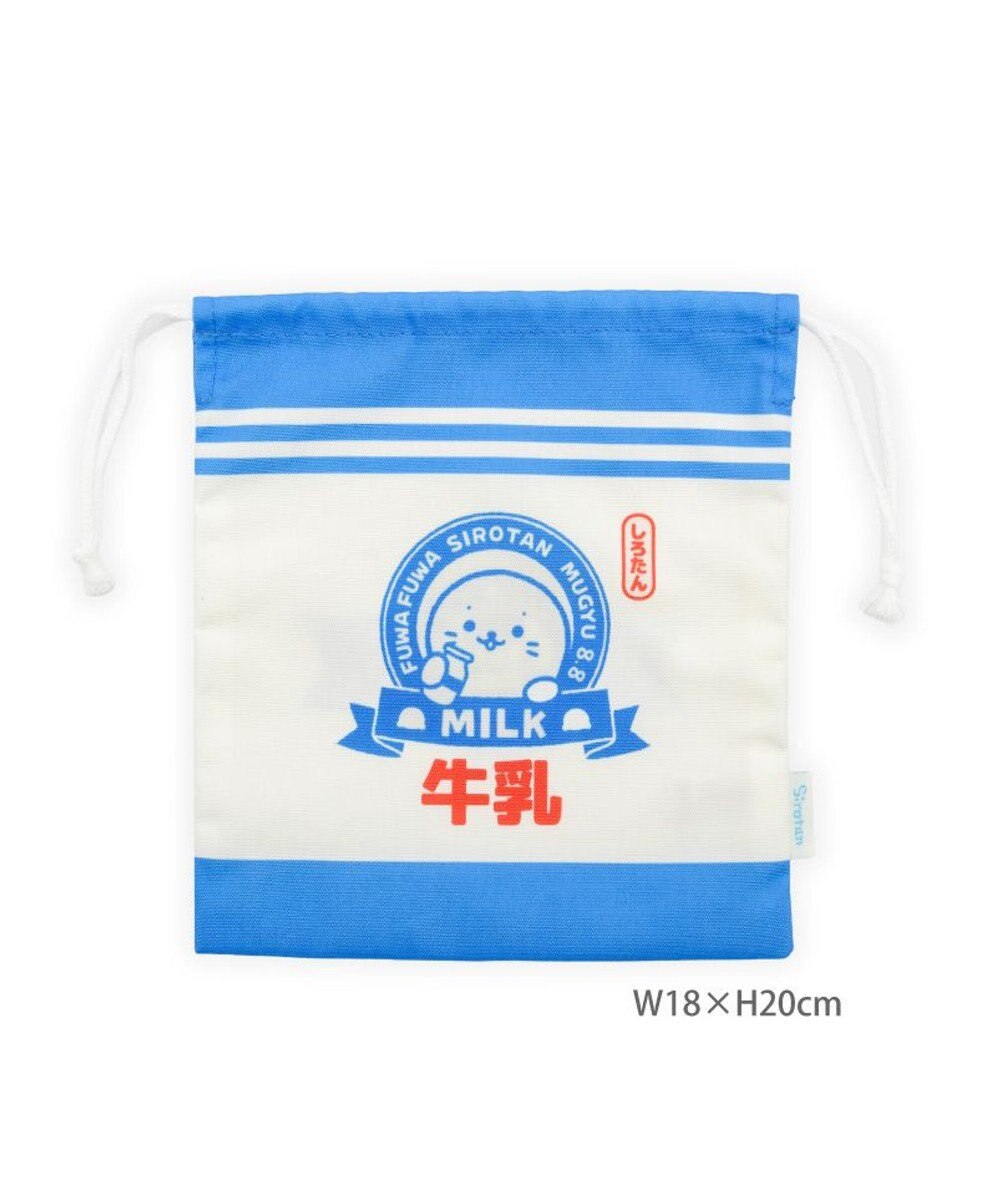 Mother garden しろたん 巾着 《牛乳柄》 