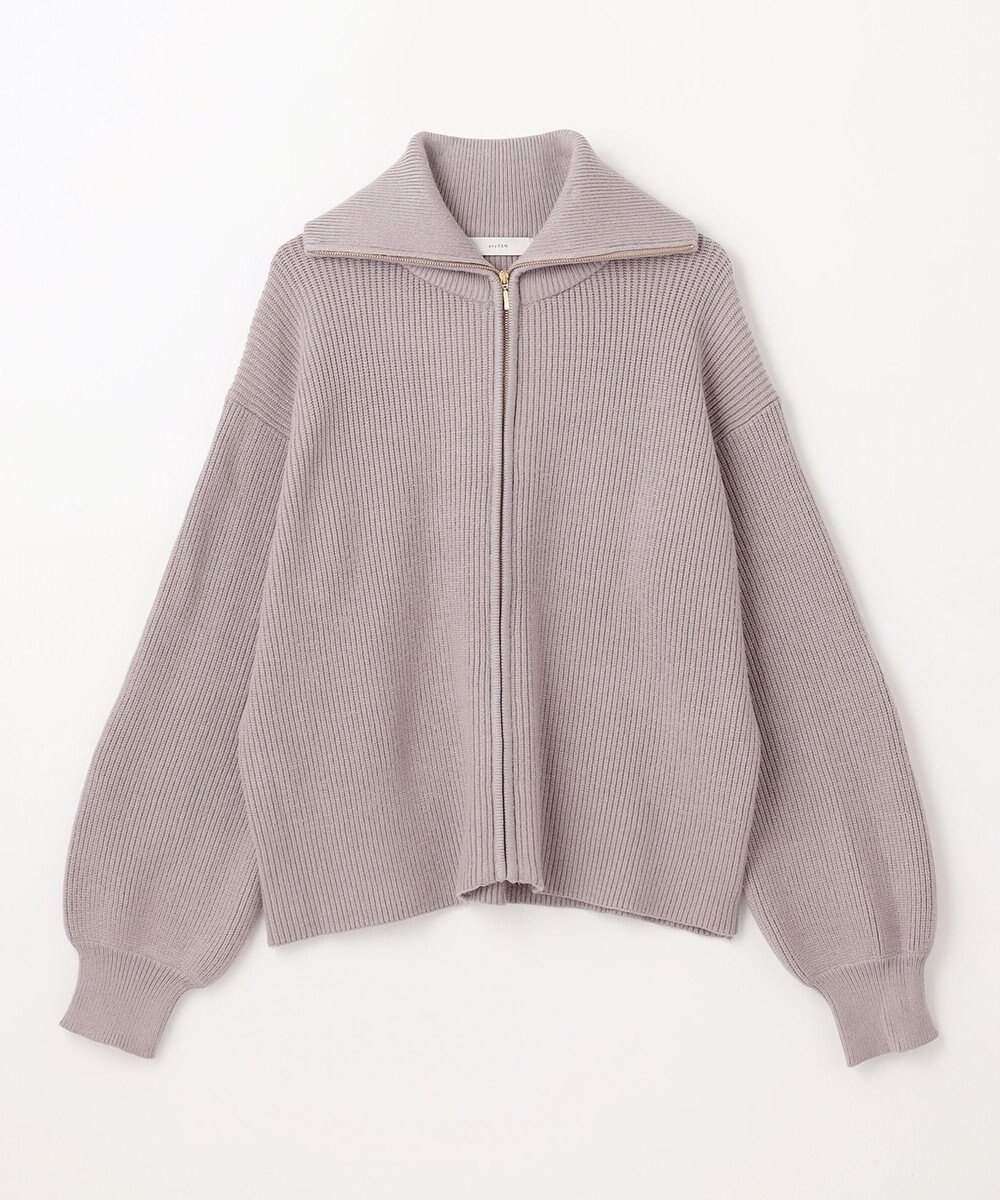 ANY L 【洗濯機可】ジップアップニットブルゾン 
