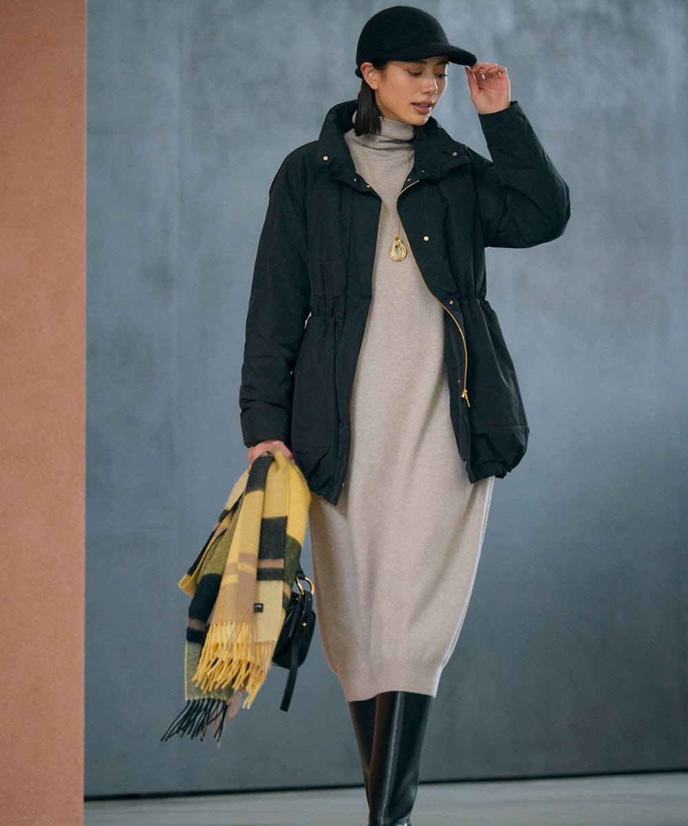 自由区 L 【17号サイズまで展開・カタログ掲載】マイクロタッサーダウンスタンドカラー コート 