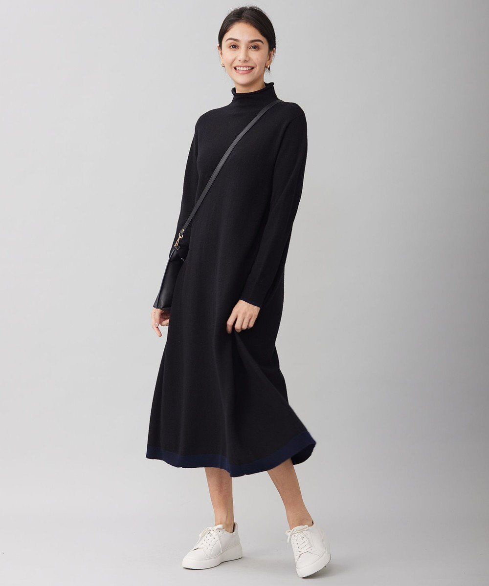 自由区 【洗える】セミウーステッドウールニット ワンピース 