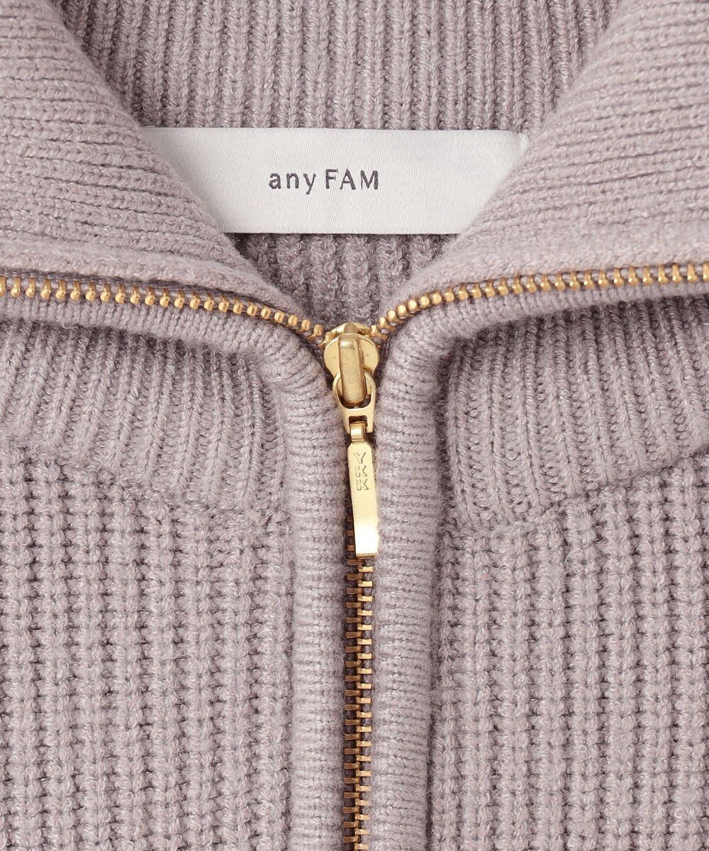 ANY L 【洗濯機可】ジップアップニットブルゾン 