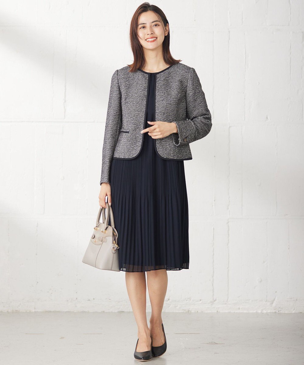 ANY SIS L シャイニーストレッチツイード ジャケット 