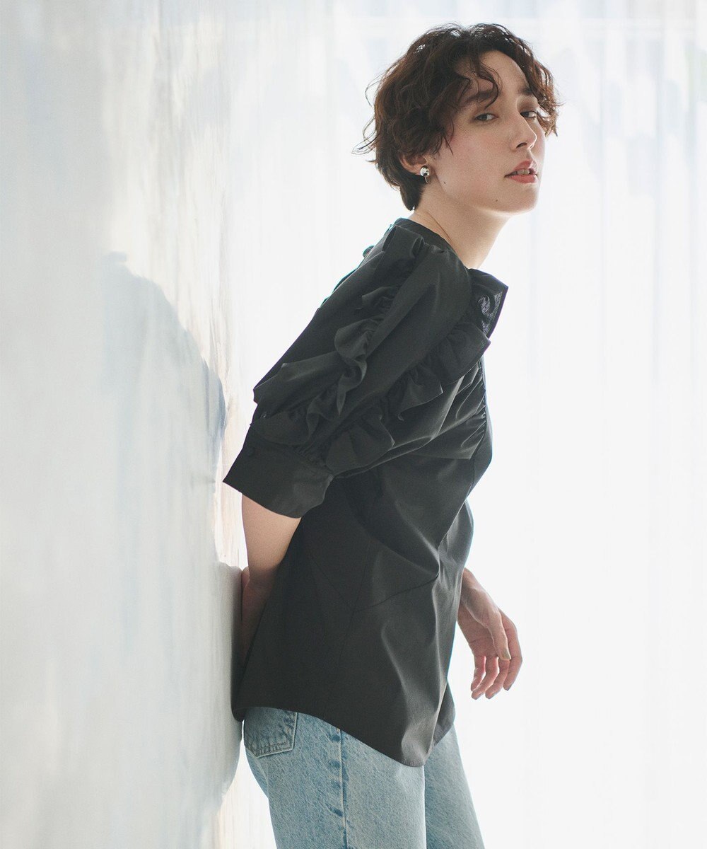 #Newans 【イージーケア】フリルスリーブブラウス 