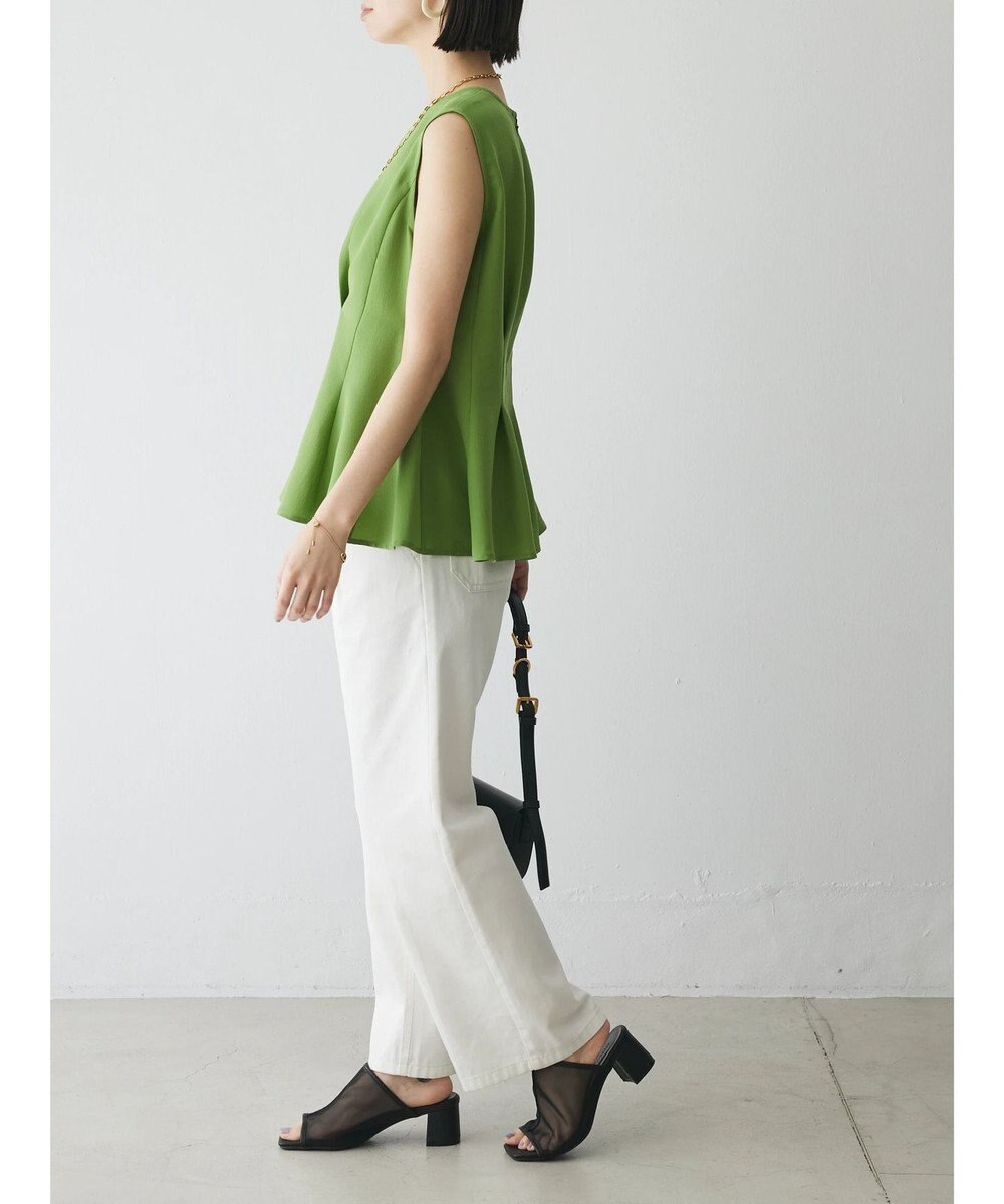 Green Parks AnriettMusee ノースリーブタックペプラムブラウス 