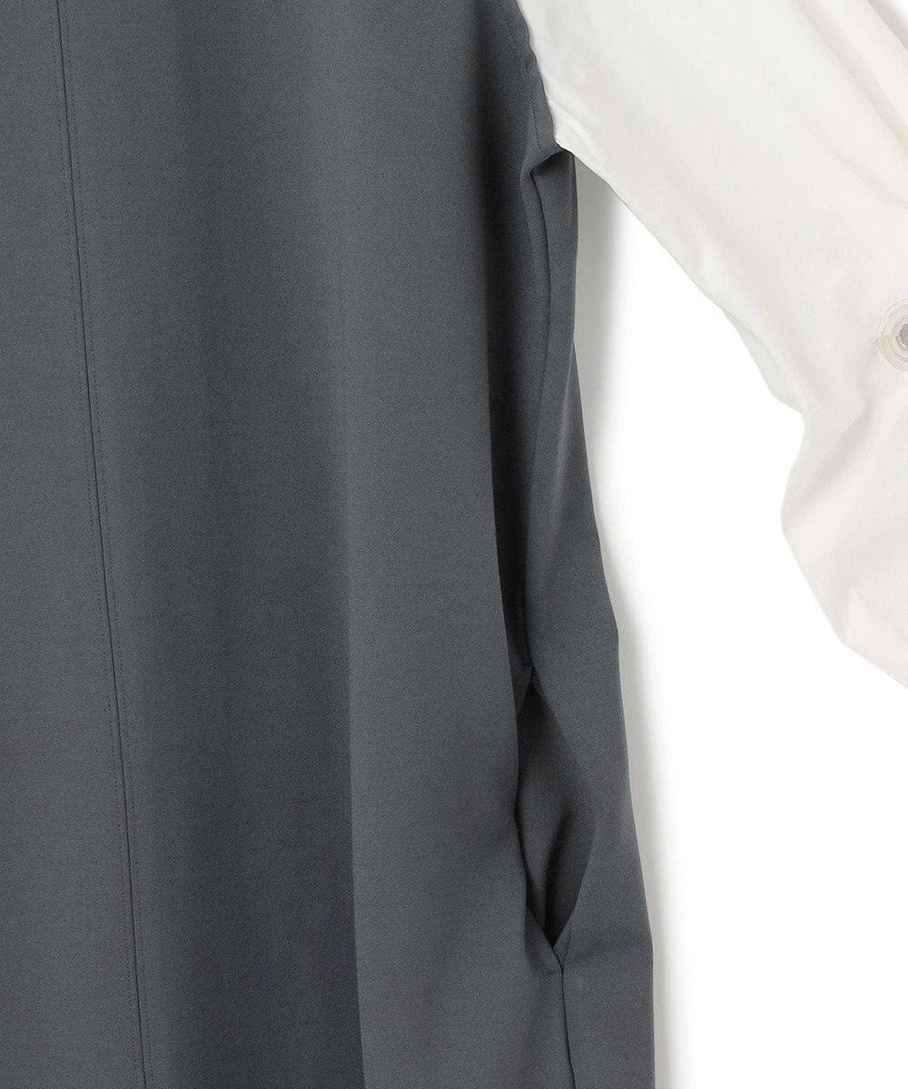 ICB L 【WEB限定・洗える】ストレッチポンチ ドッキングワンピース 