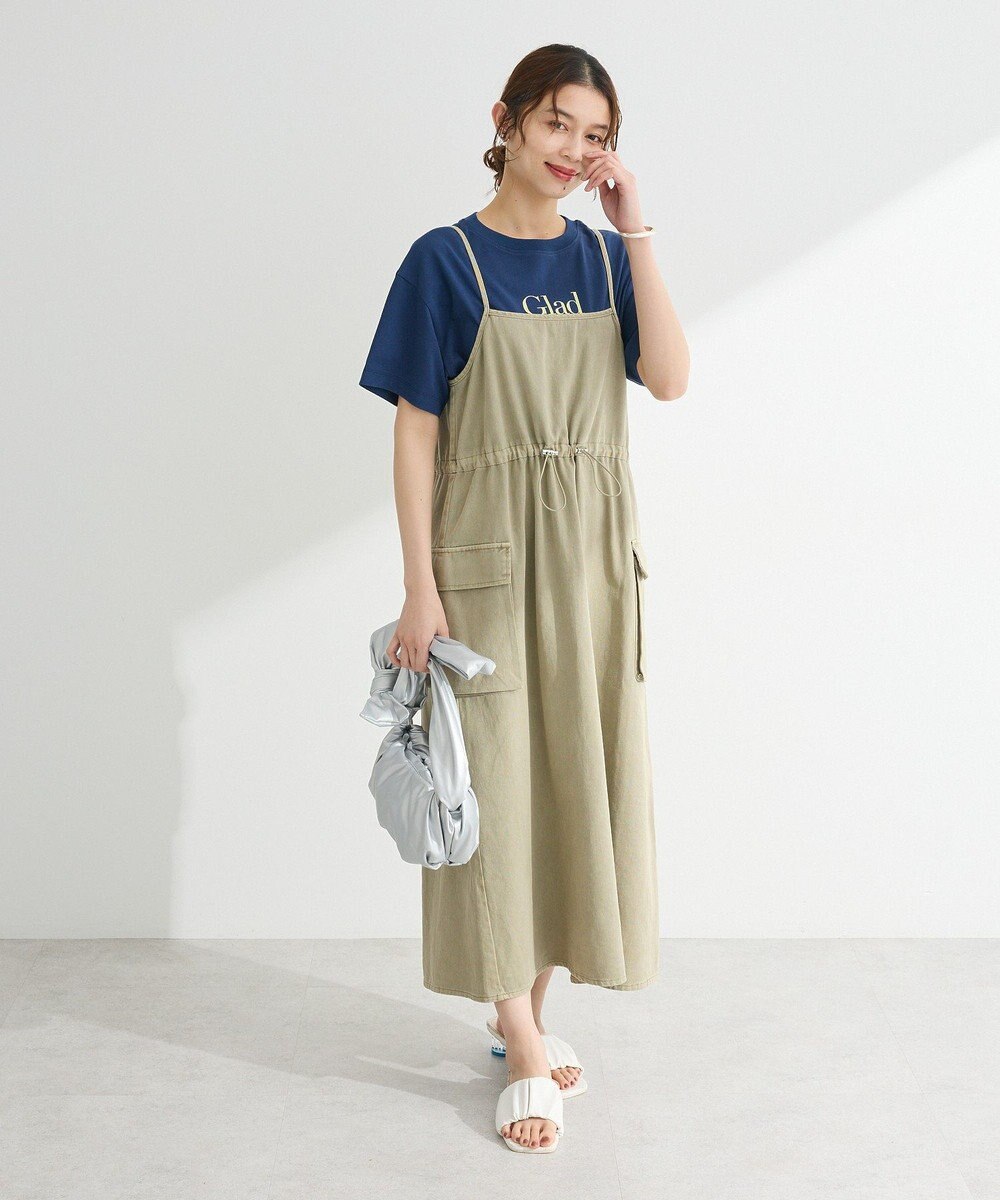 Green Parks カーゴポケットピグメントキャミワンピース 