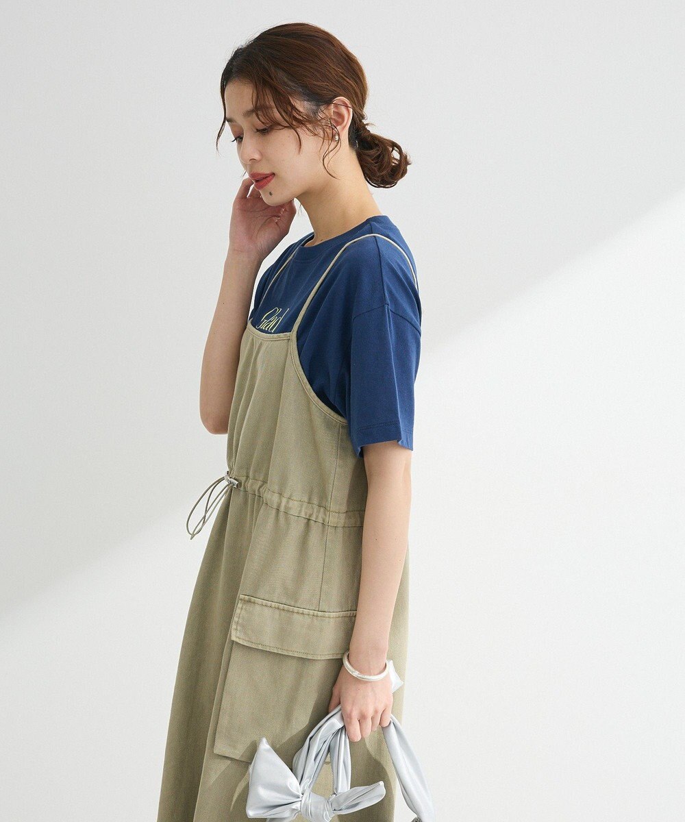 Green Parks カーゴポケットピグメントキャミワンピース 