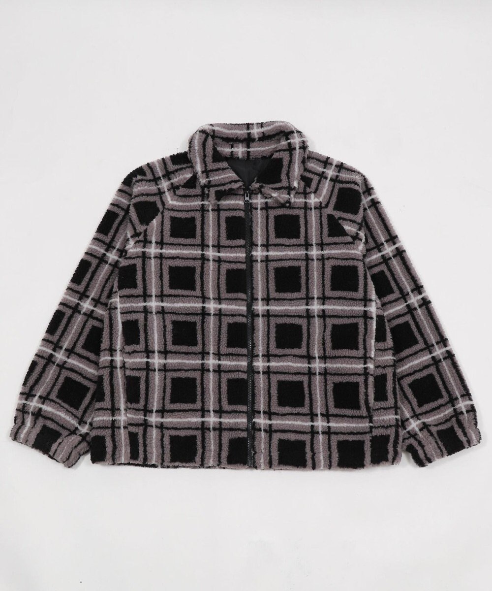 WEGO 【ユニセックス着用ITEM】ボアチェックブルゾン 