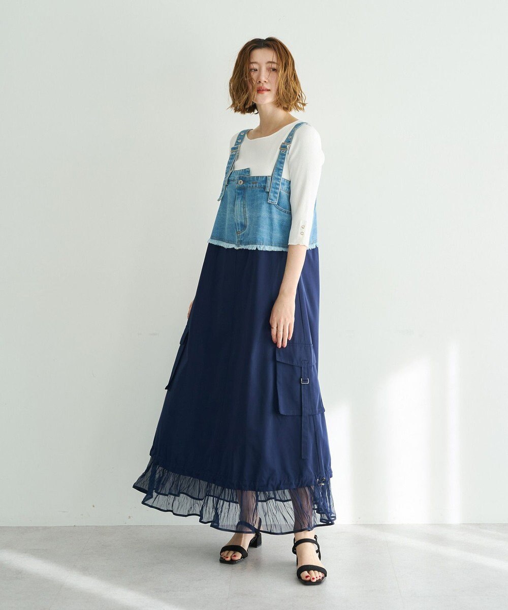 YECCA VECCA 袖釦7分袖リブニット 