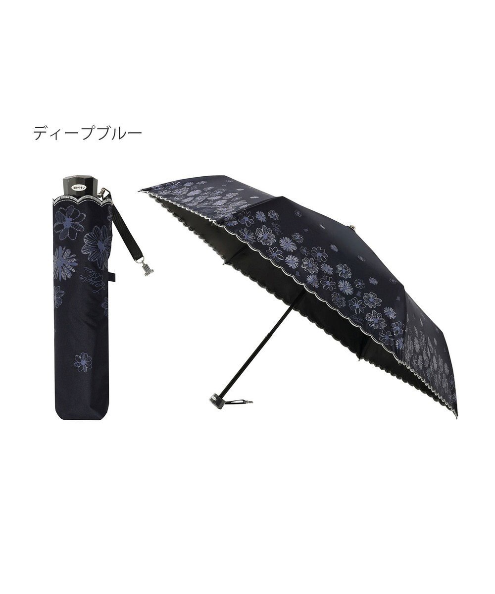 MOONBAT 【一級遮光/晴雨兼用日傘】ランバン オン ブルー (LANVIN en Blue)  折りたたみ日傘 フラワーグリッター 