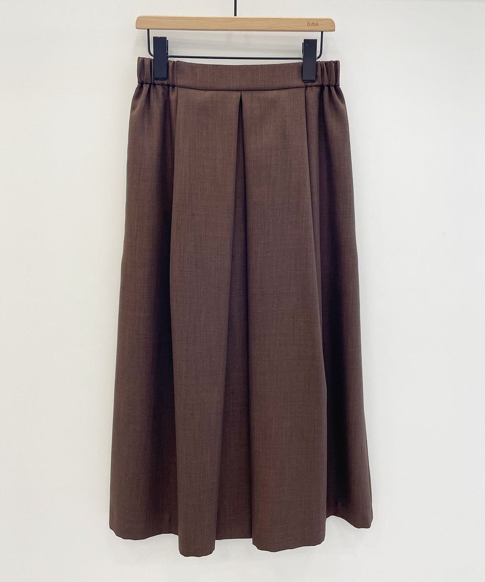 自由区 【接触冷感・速乾・UVカット・撥水・防シワ】リネンライクツイル タックスカート 