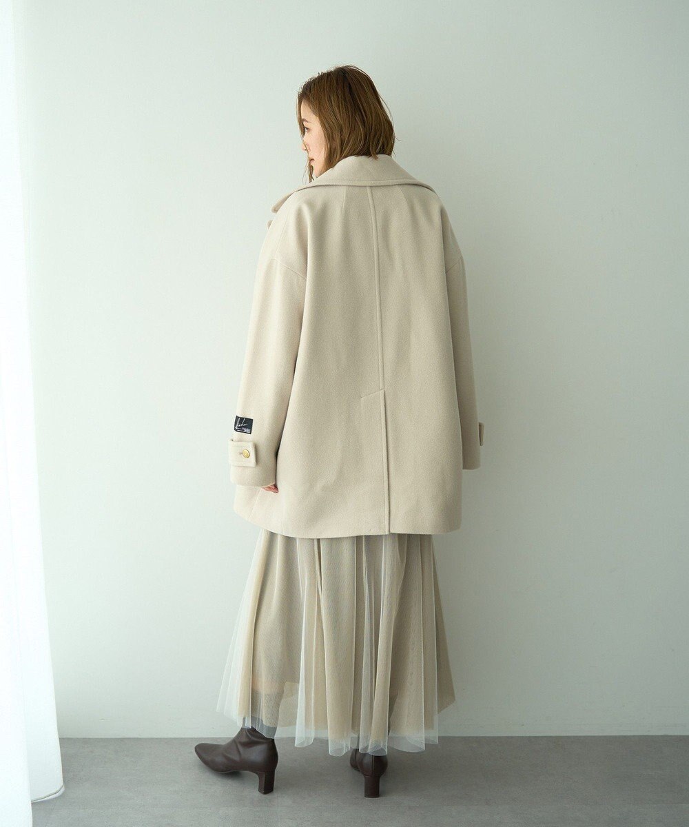 YECCA VECCA ウール混ミドル丈Pコート 