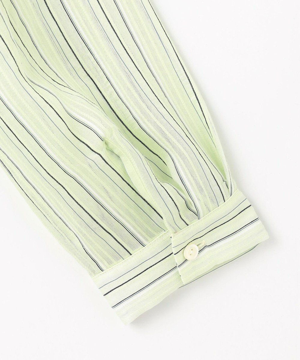 J.PRESS LADIES S 【洗える】ランダムストライプ シアー シャツカラー カットソー 