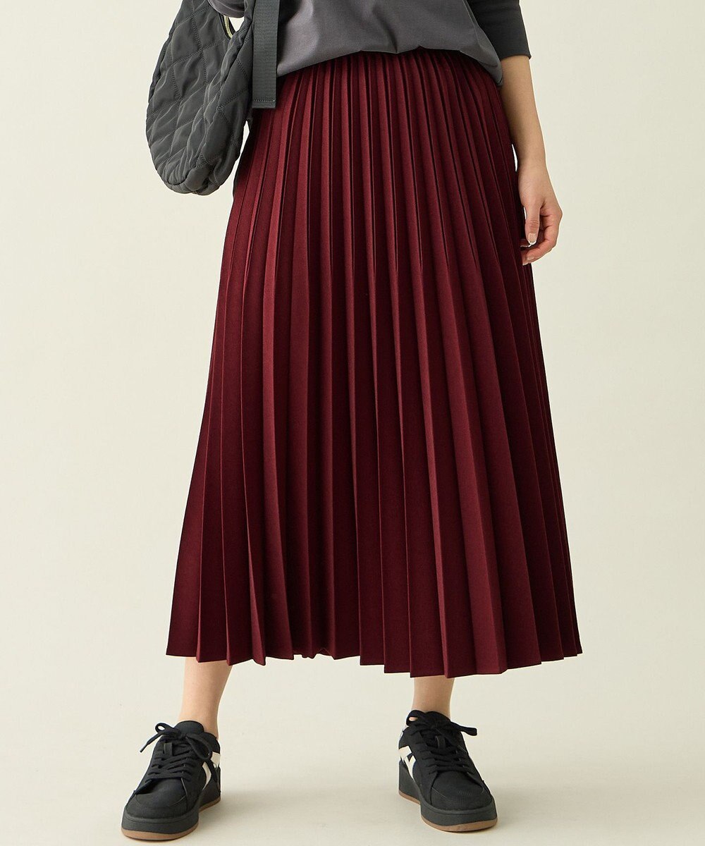 ANY 【新色追加/ウエストゴム】ウーリッシュプリーツスカート 