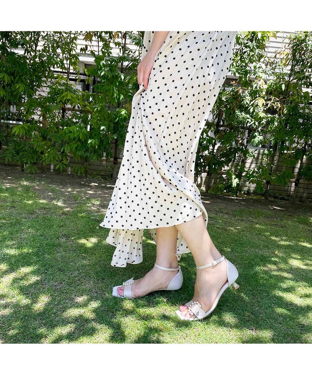 MODE ET JACOMO <carino>パールバックルアンクルベルトサンダル 