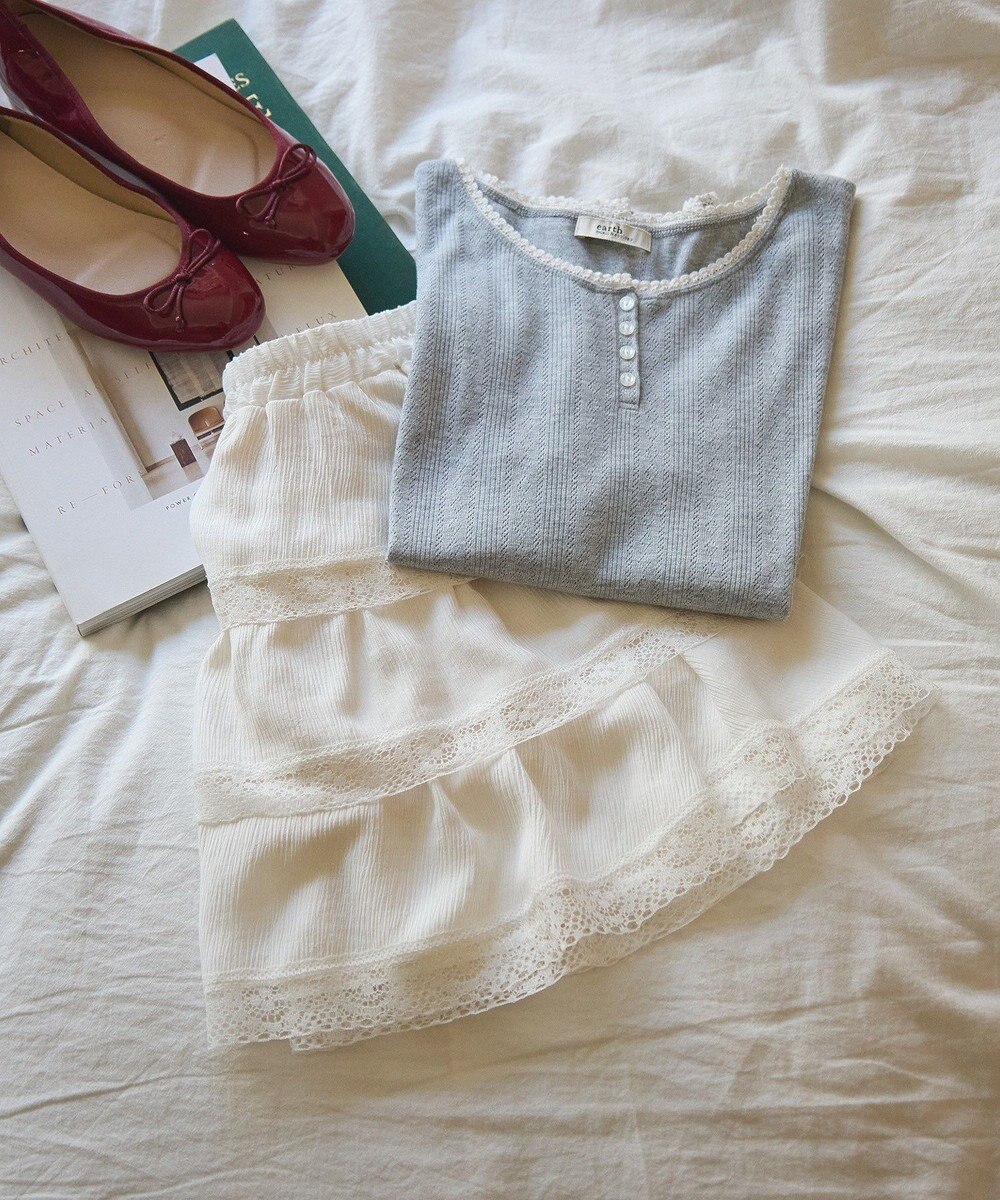 earth music&ecology 【WEB限定】アイレットジャカードタイトプルオーバー 