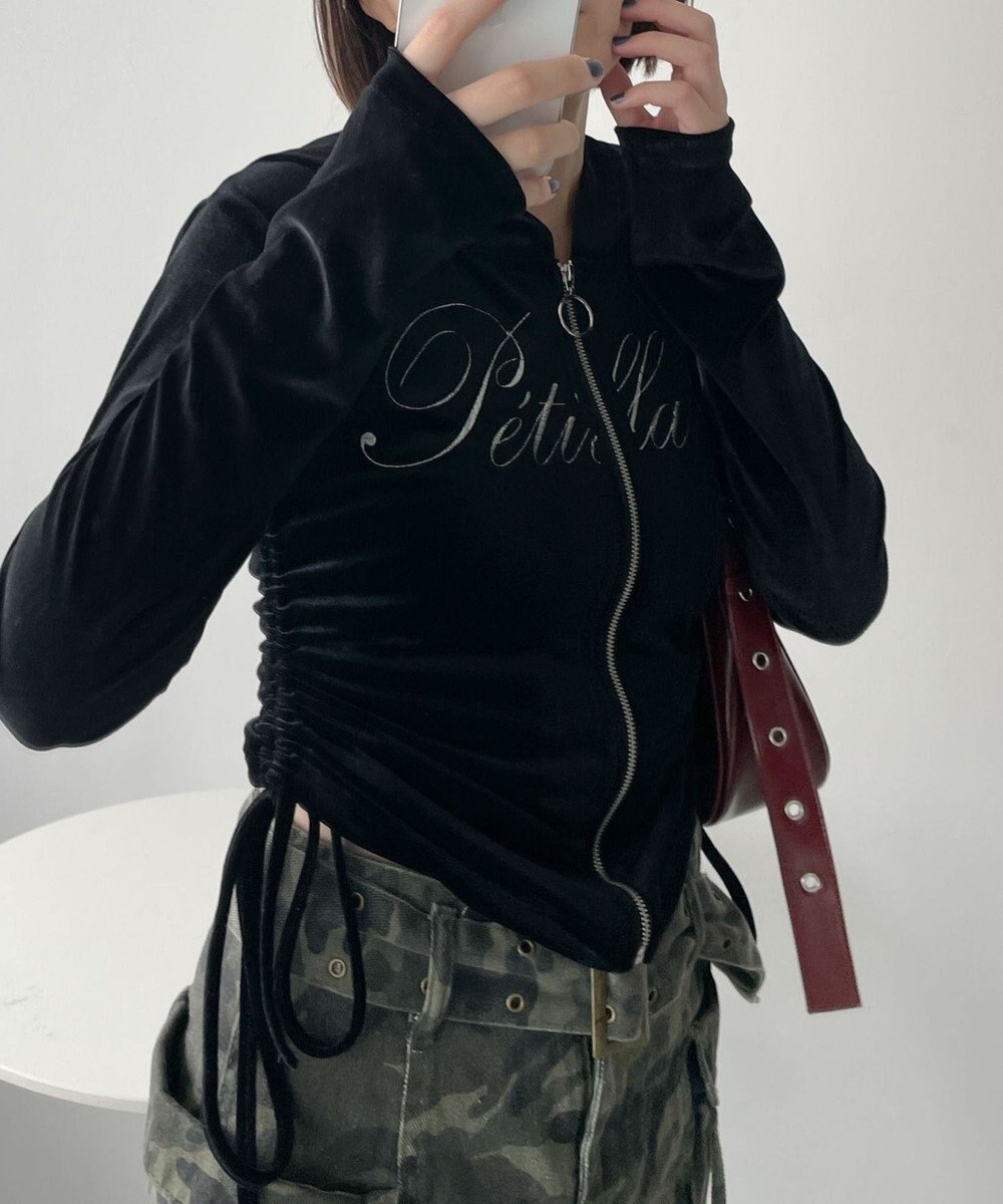 WEGO サイドドロストベロアパーカー 