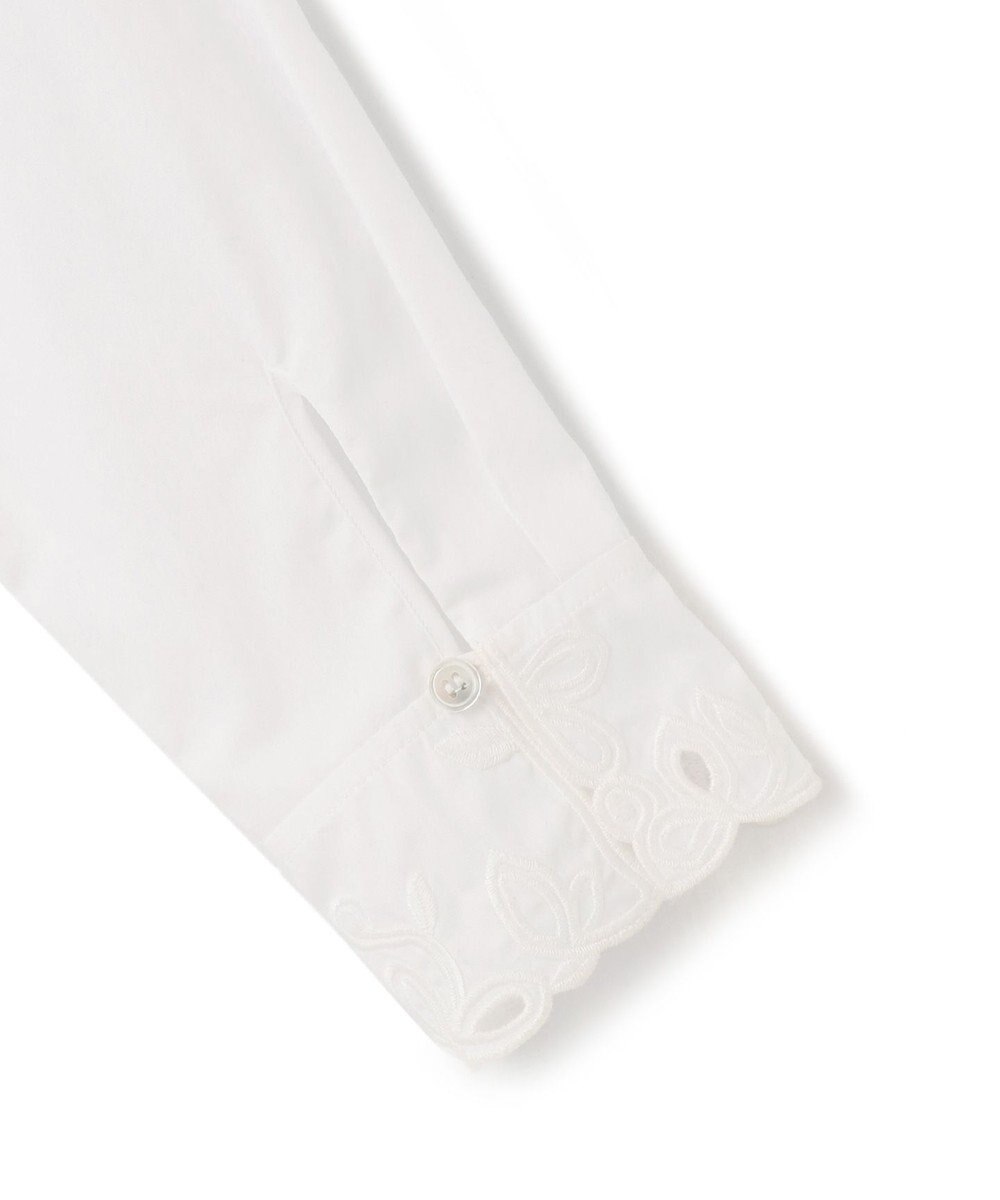 23区 L 【洗える】エンブロイダリーシャーティング シャツ ブラウス 