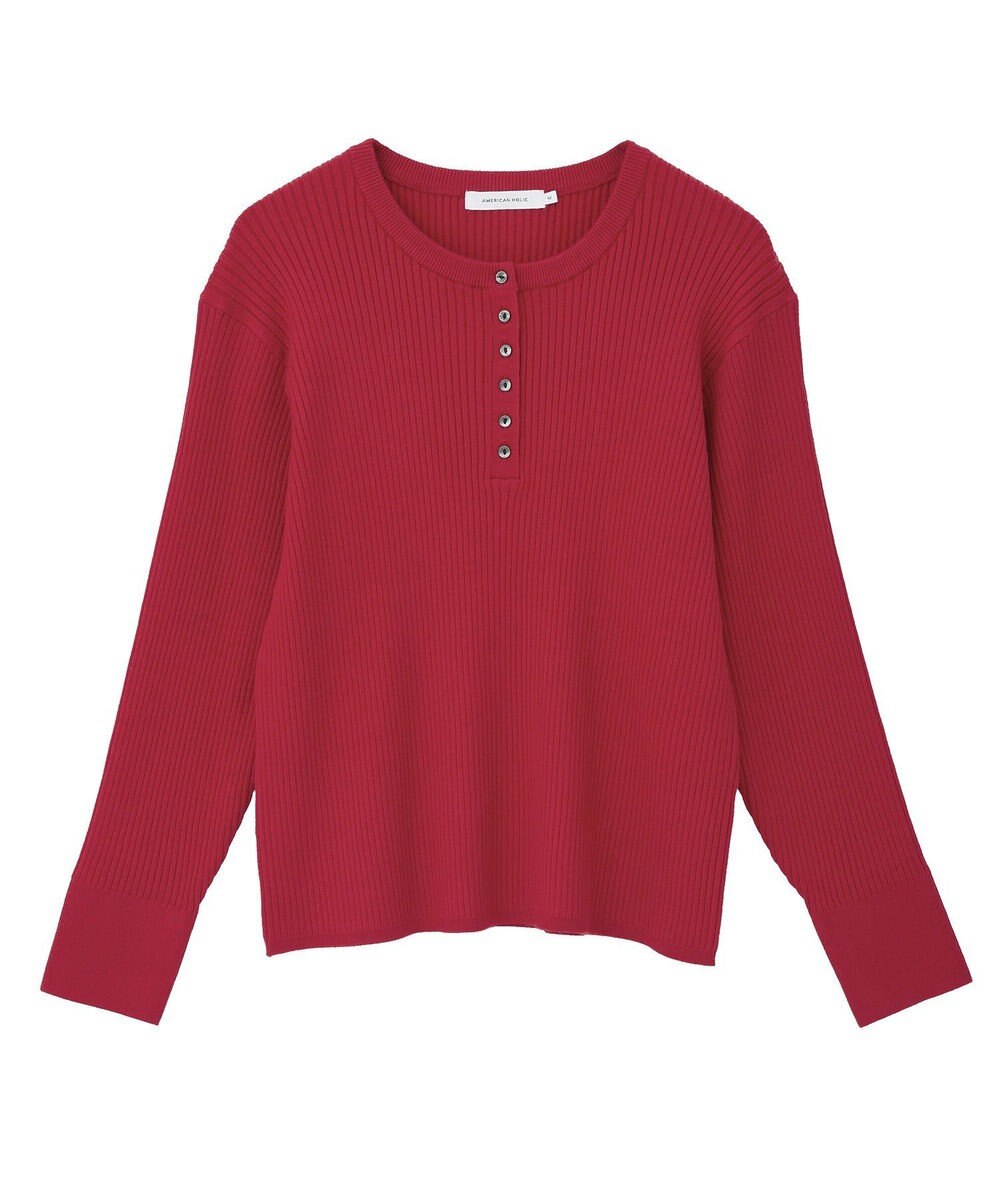 AMERICAN HOLIC バイパチヘンリーネックリブニットプルオーバー 