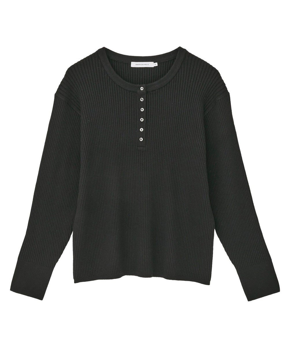 AMERICAN HOLIC バイパチヘンリーネックリブニットプルオーバー 