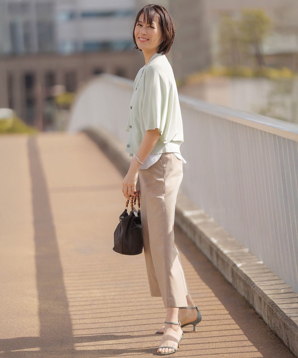 J.PRESS LADIES L FLAXASAオックス ワイド ストレート パンツ 