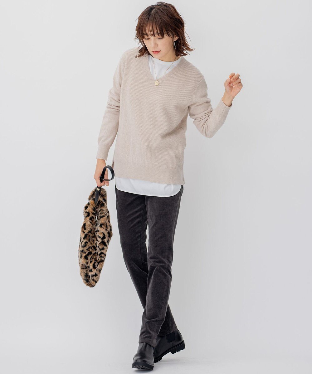 23区 【WEB限定】カシミヤブレンドバルキー Vネック ニット 