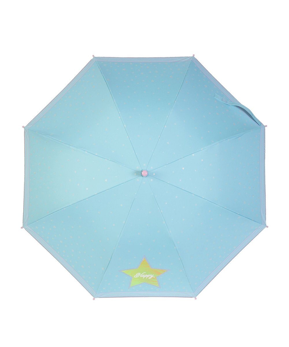 MOONBAT キッズ 晴雨兼用日傘 長傘 ビニール窓 スター 50cm 遮光 遮熱 UV 