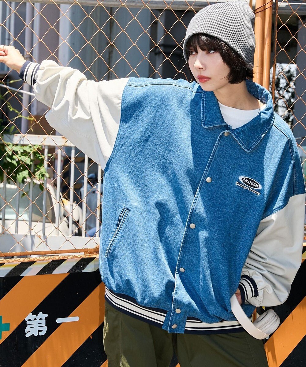 WEGO 【ユニセックス着用ITEM】デニムスタジャン 