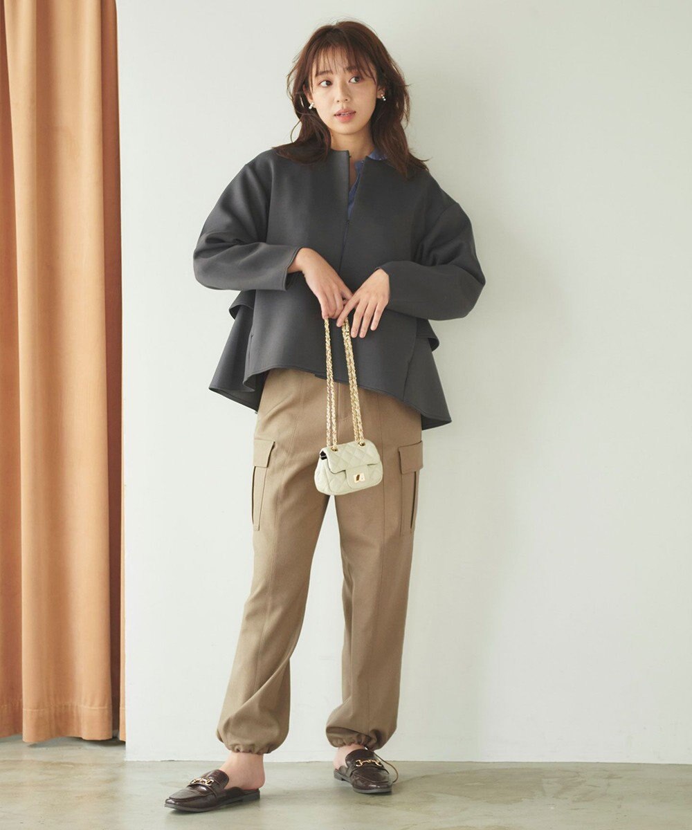 Feroux 【洗える】ラッフルスキッパー ブラウス 