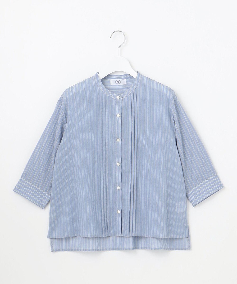 J.PRESS LADIES 【洗える】シアーピンストライプ ブラウスライク カットソー 