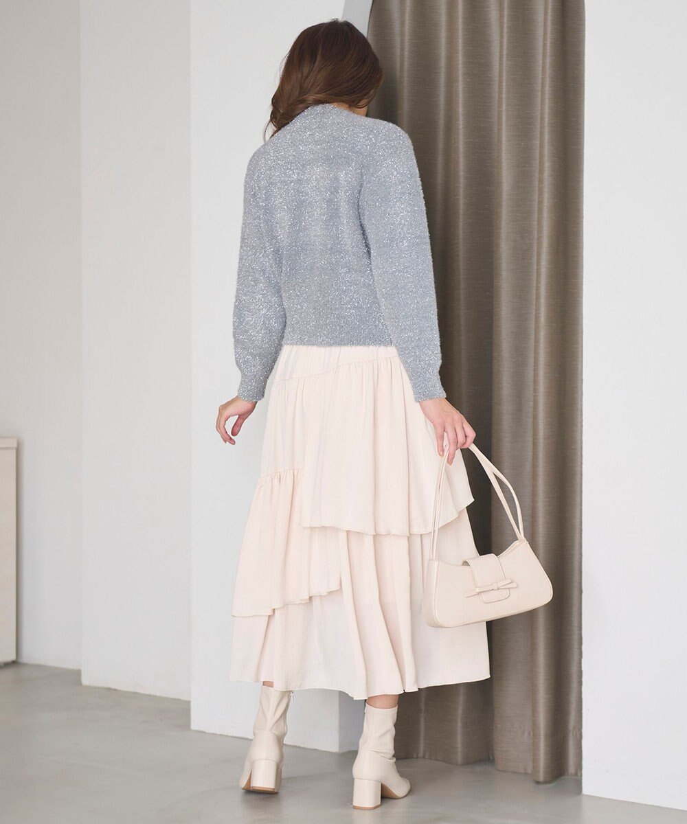 Feroux 【洗える】ラメシャギー カーディガン 