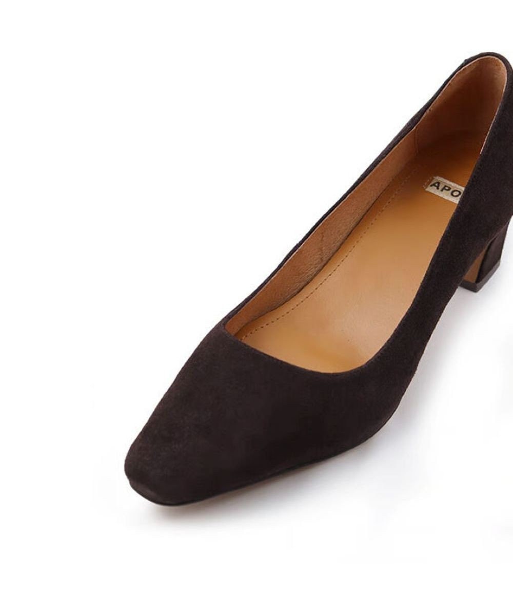 APOM スクエアトゥプレーンパンプス50 