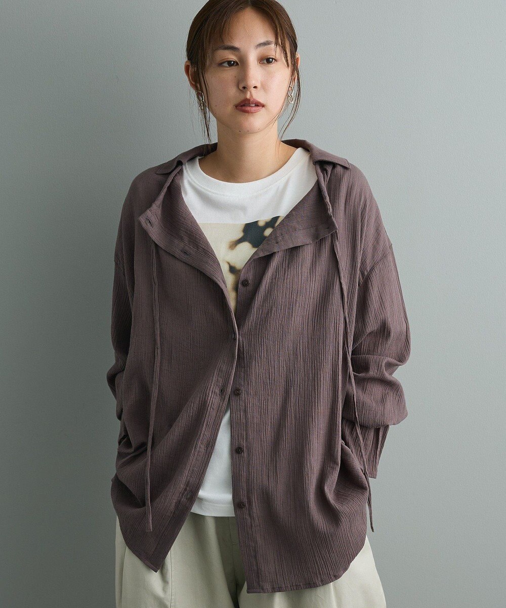 CRAFT STANDARD BOUTIQUE 衿ギャザーシャツブラウス 