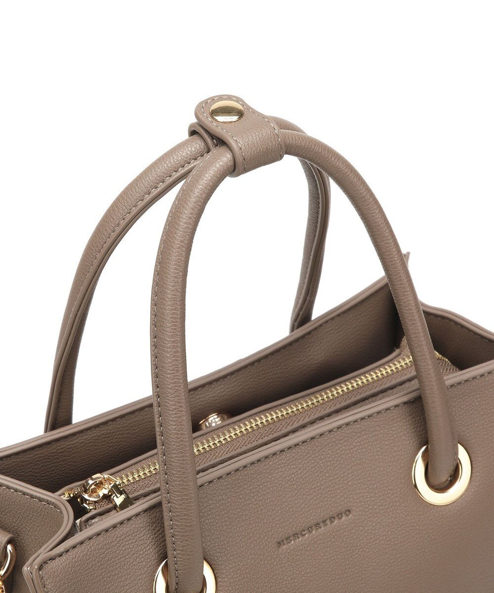 style code  【MERCURYDUO/マーキュリーデュオ】メタルアイレット　両アオリポケット　スクエアハンドバッグ 