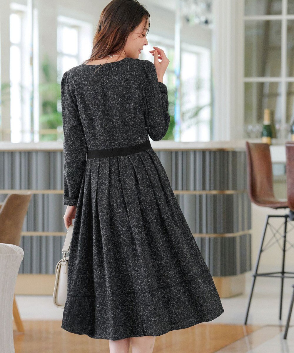 Tiaclasse 【洗える】配色パイピングフレアワンピース 