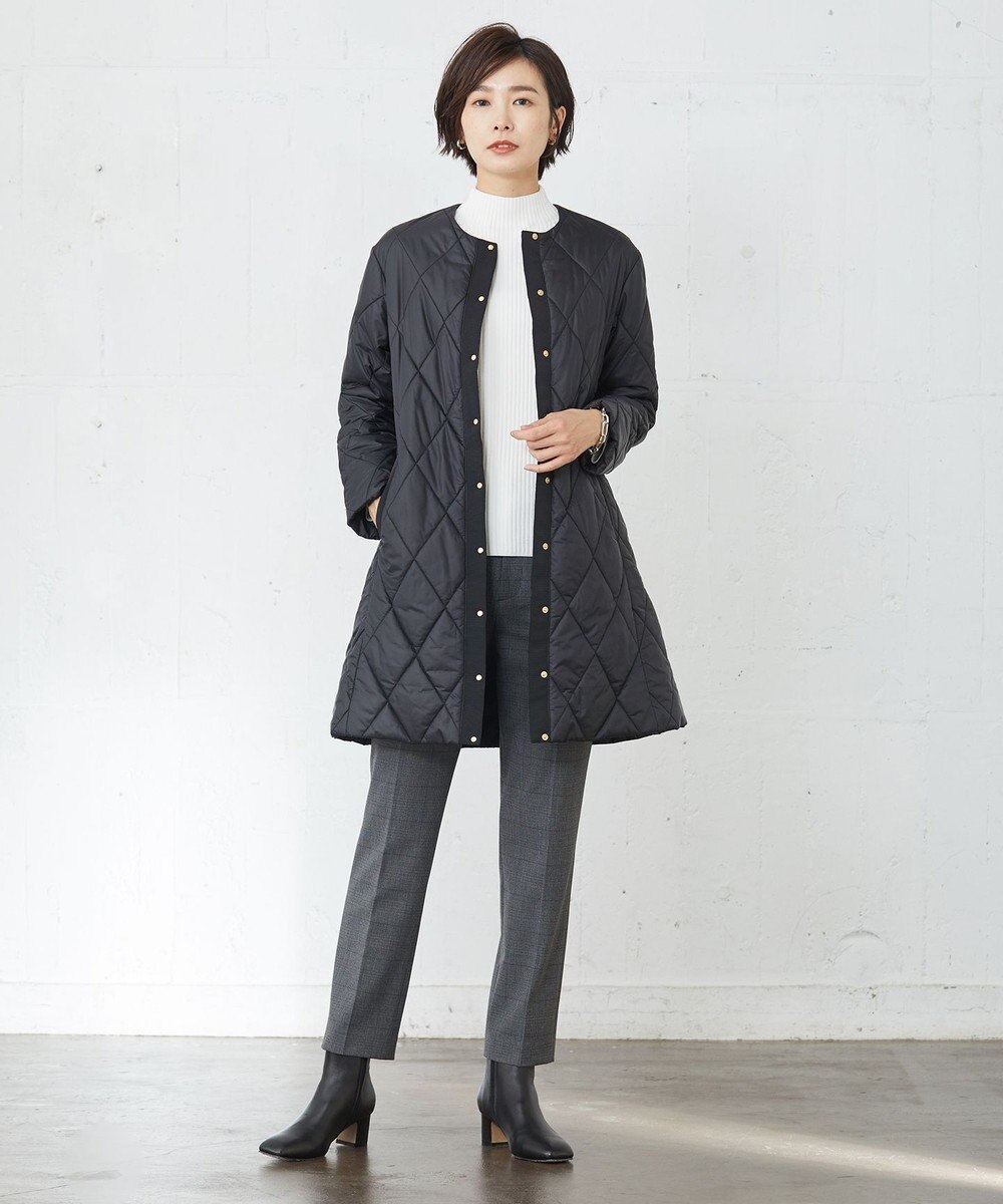 J.PRESS LADIES 高密度タフタ キルティング ロング コート 