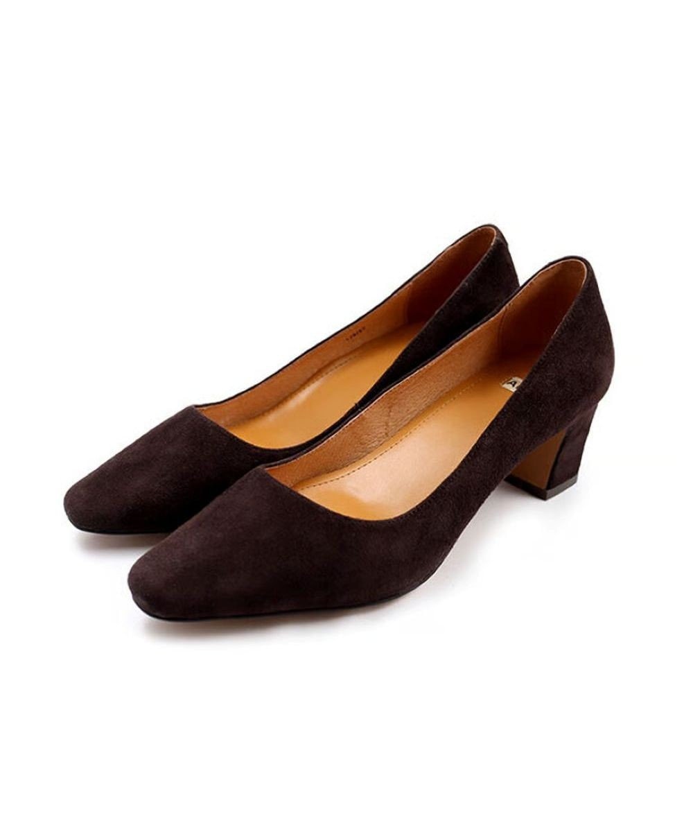 APOM スクエアトゥプレーンパンプス50 