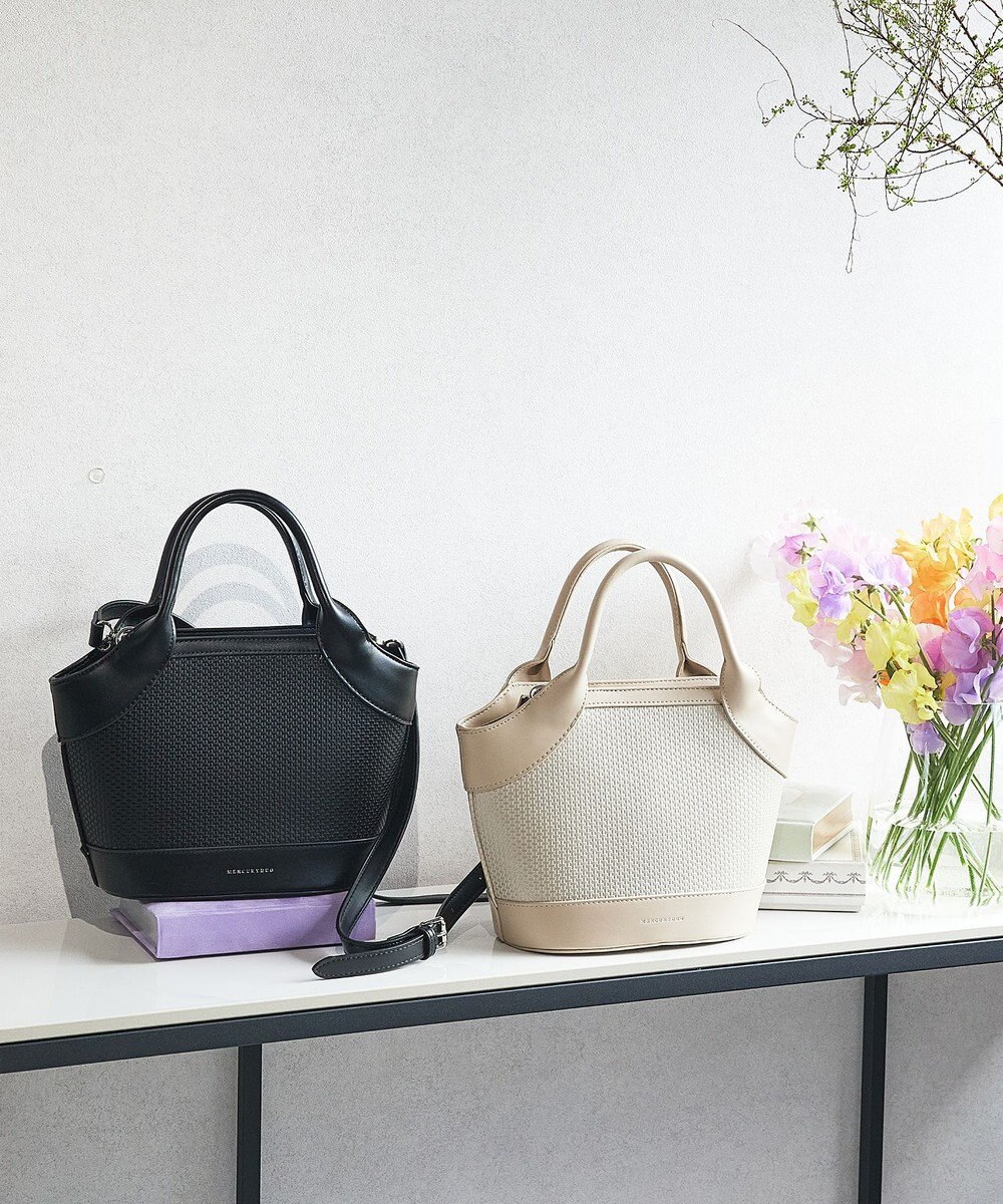 style code 【MERCURYDUO/マーキュリーデュオ】ミックスマテリアル　ハンドバッグ 