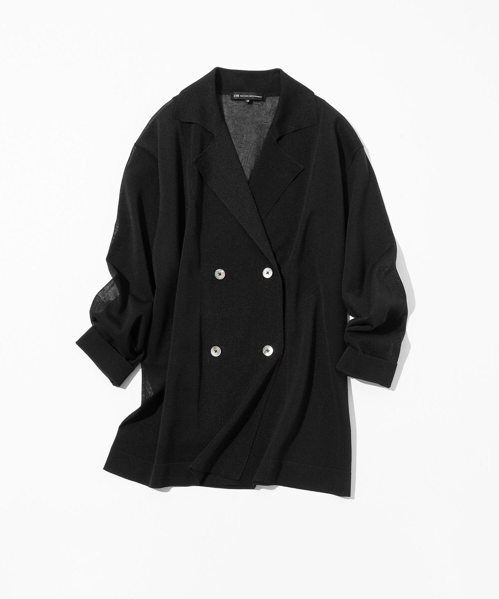 23区 S 【洗える】シアー ダブルブレスト ニット ジャケット 