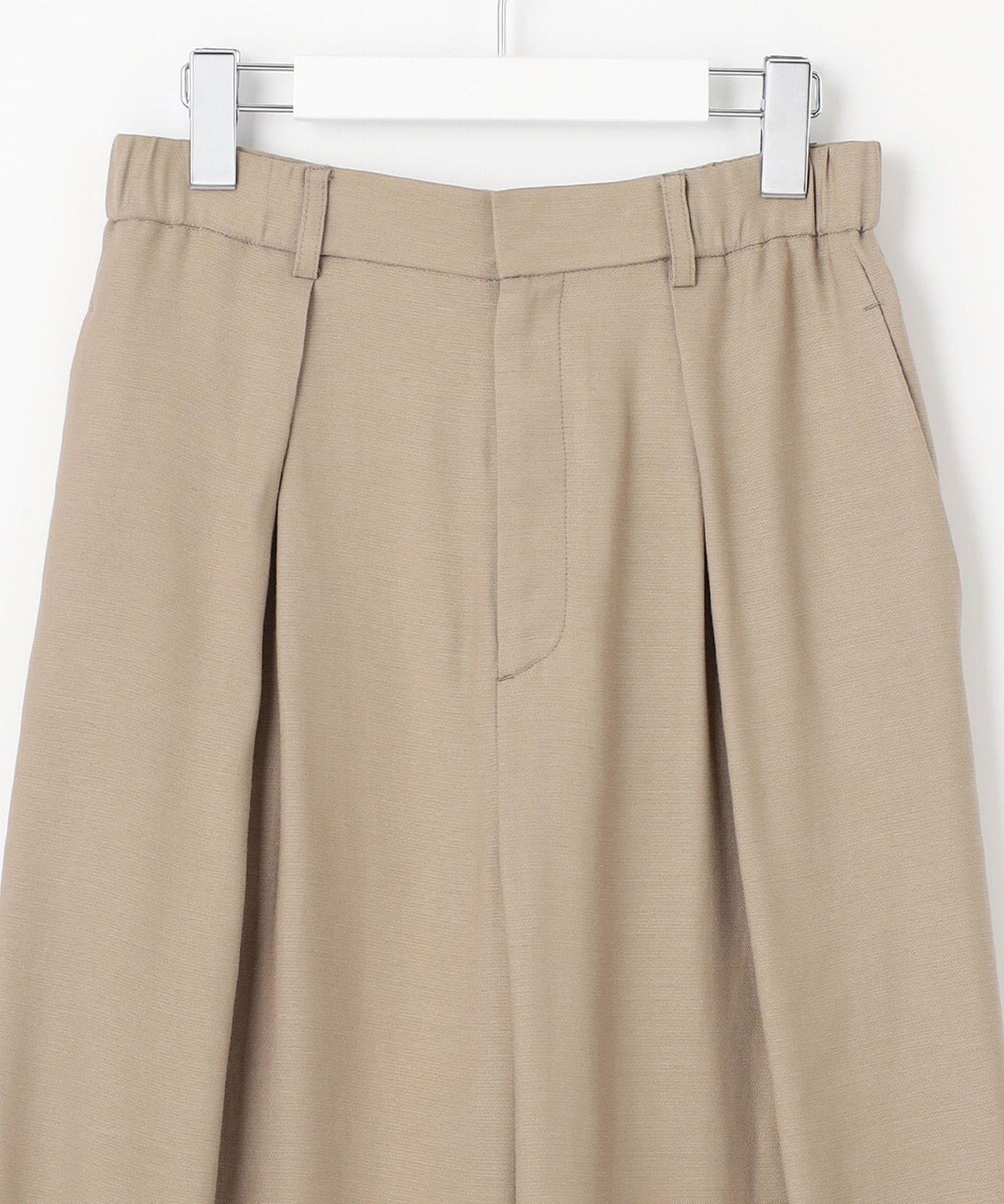 自由区 L 【洗える/セット可】キュプラリネンシャンタン ワイドパンツ 