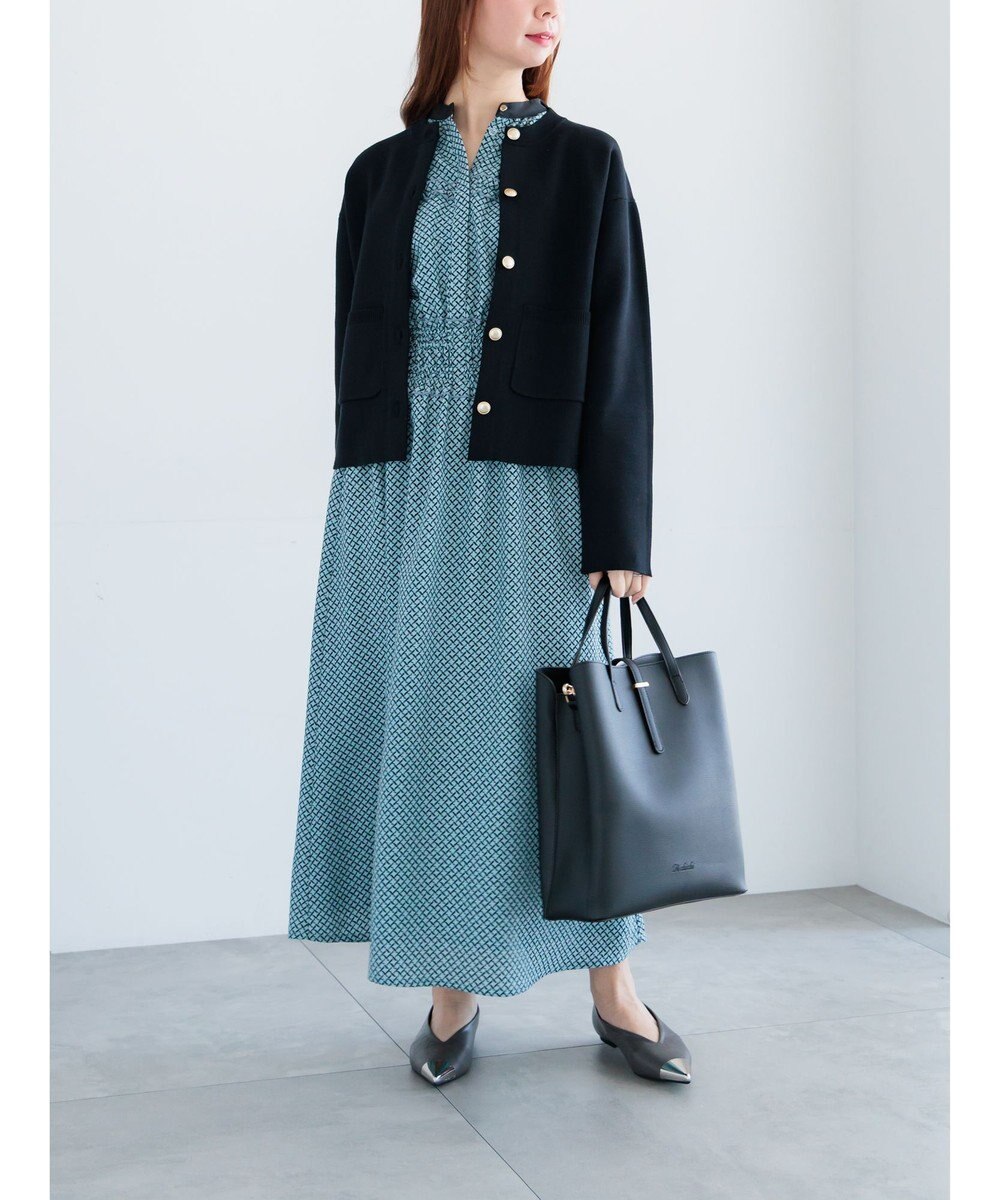 Te chichi バイカラーシャーリングワンピース 