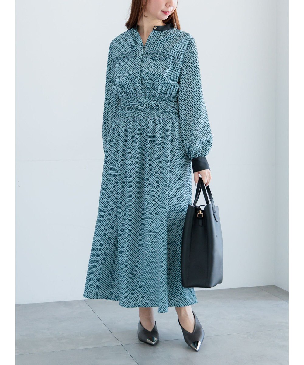 Te chichi バイカラーシャーリングワンピース 