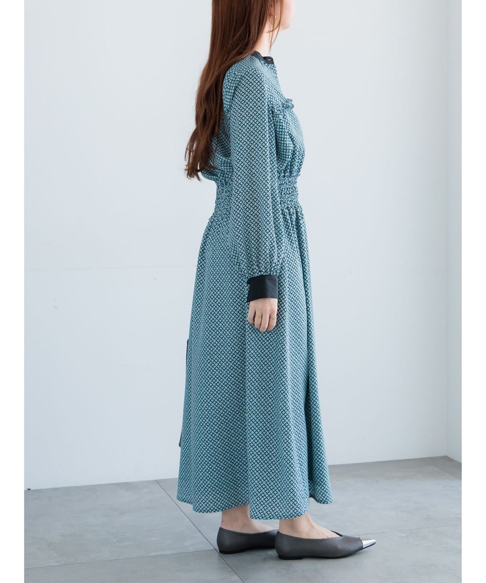 Te chichi バイカラーシャーリングワンピース 