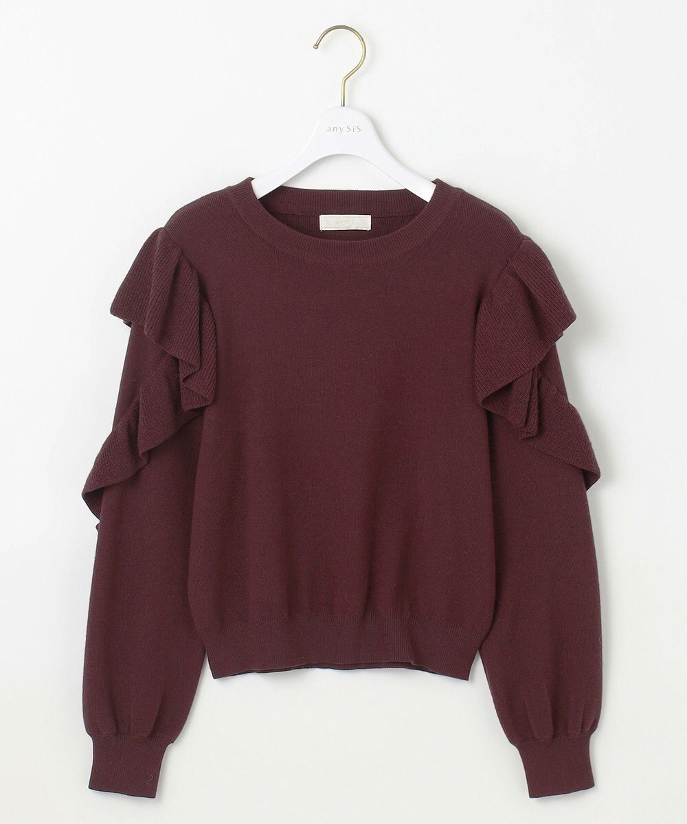 ANY SIS 【洗える】フリルスリーブ ニット 