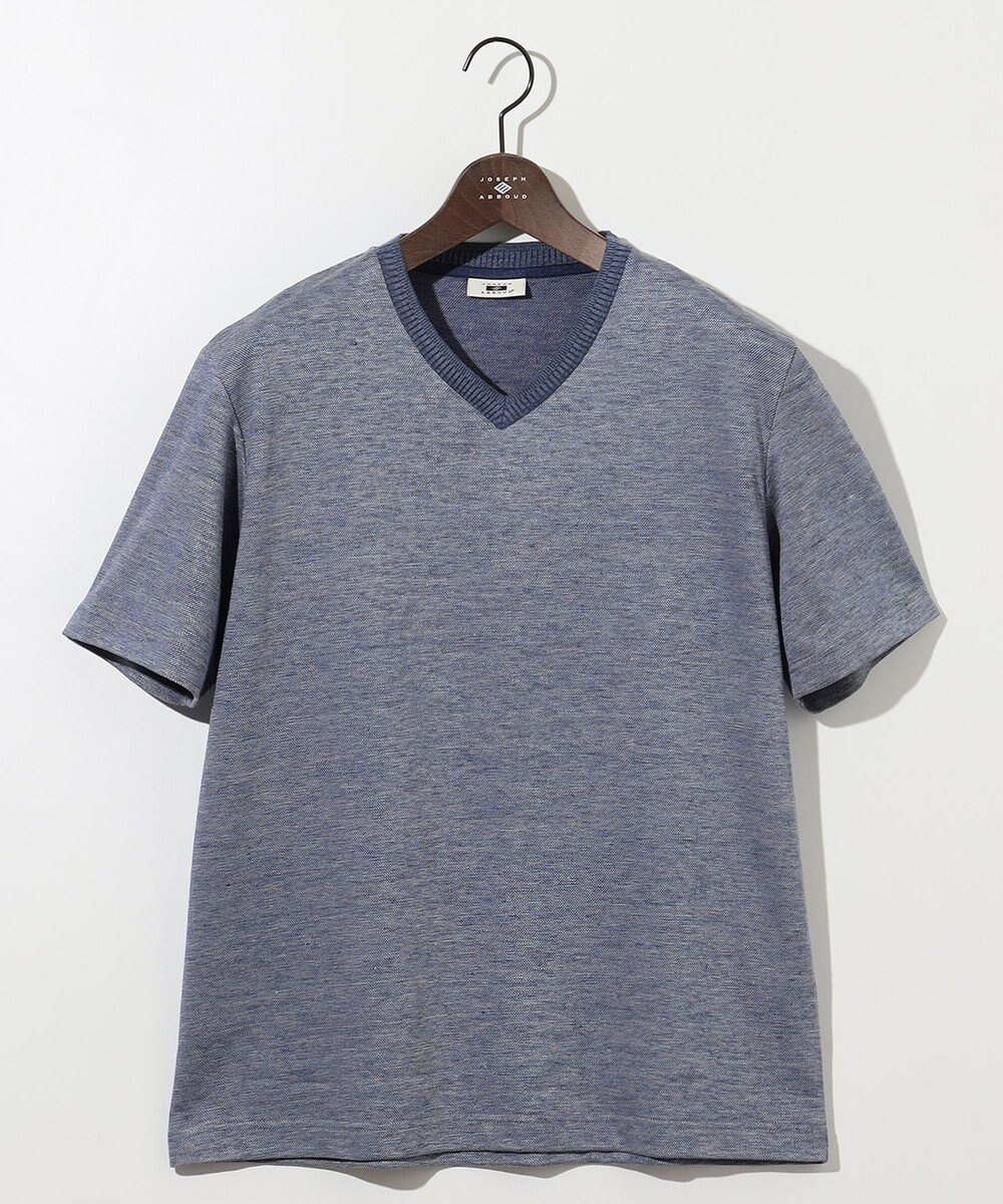 JOSEPH ABBOUD 【リネン素材/吸水速乾/日本素材】リネンハニカム Vネック Tシャツ 