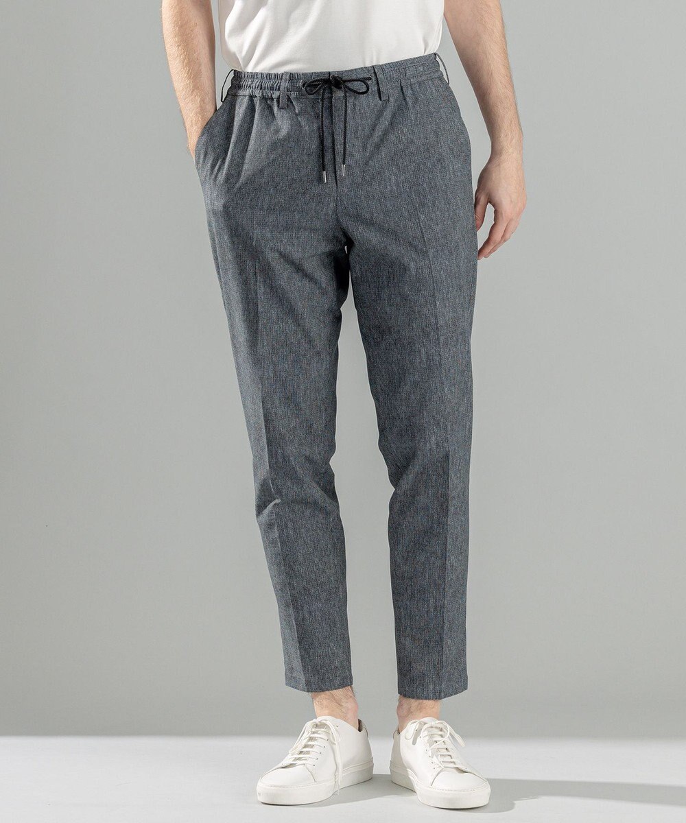 JOSEPH HOMME 新型・新柄【洗える/ストレッチ/シワになりにくい/セットアップ対応可】クールドッツストレッチ ドロスト付テーパードパンツ / PEGG CONVERTIBLE 